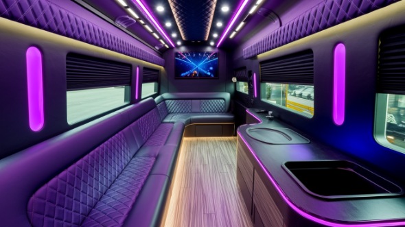 party bus rental interior